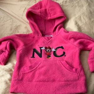 Disney Minnie NYC hot pink fleece sweatshirt